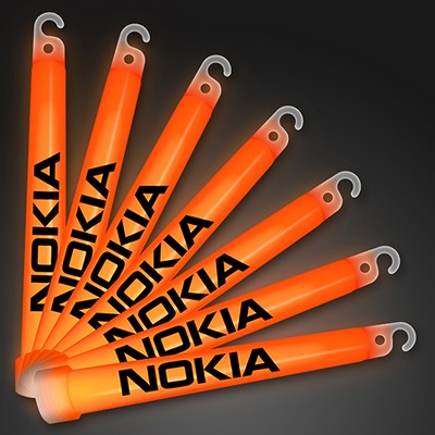 6" ORANGE Glow Sticks - PRINTED